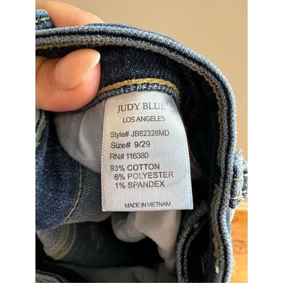 Judy Blue Skinny Fit Amelia High Rise Distressed Slanted Fray Raw Hem Jeans 9 /2 - Picture 10 of 10